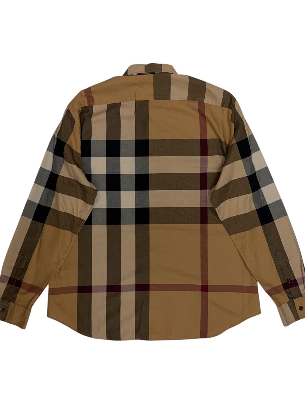 Burberry Shirt Men XL Brown Nova Check Cotton Plaid Long Sleeve Button Down - Picture 4 of 9